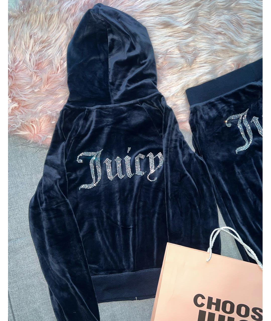 JUICY COUTURE Темно-синий велюровый спортивные костюмы, фото 2