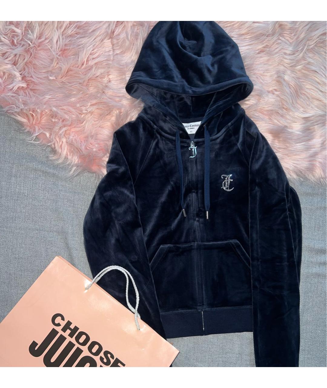 JUICY COUTURE Темно-синий велюровый спортивные костюмы, фото 3