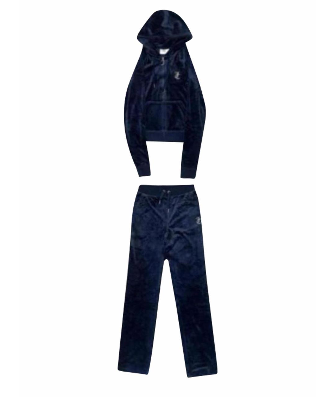 JUICY COUTURE Темно-синий велюровый спортивные костюмы, фото 1