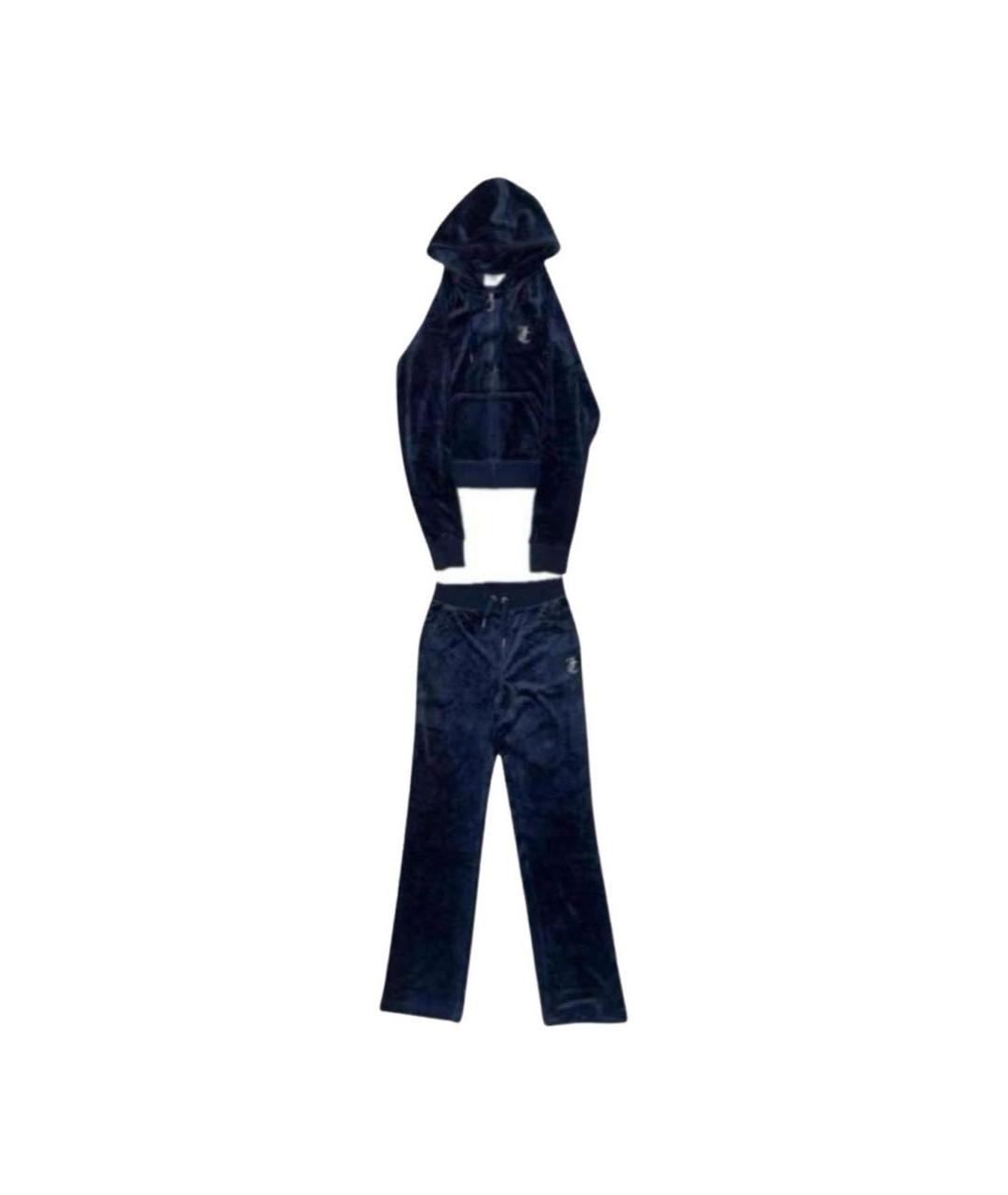 JUICY COUTURE Темно-синий велюровый спортивные костюмы, фото 9