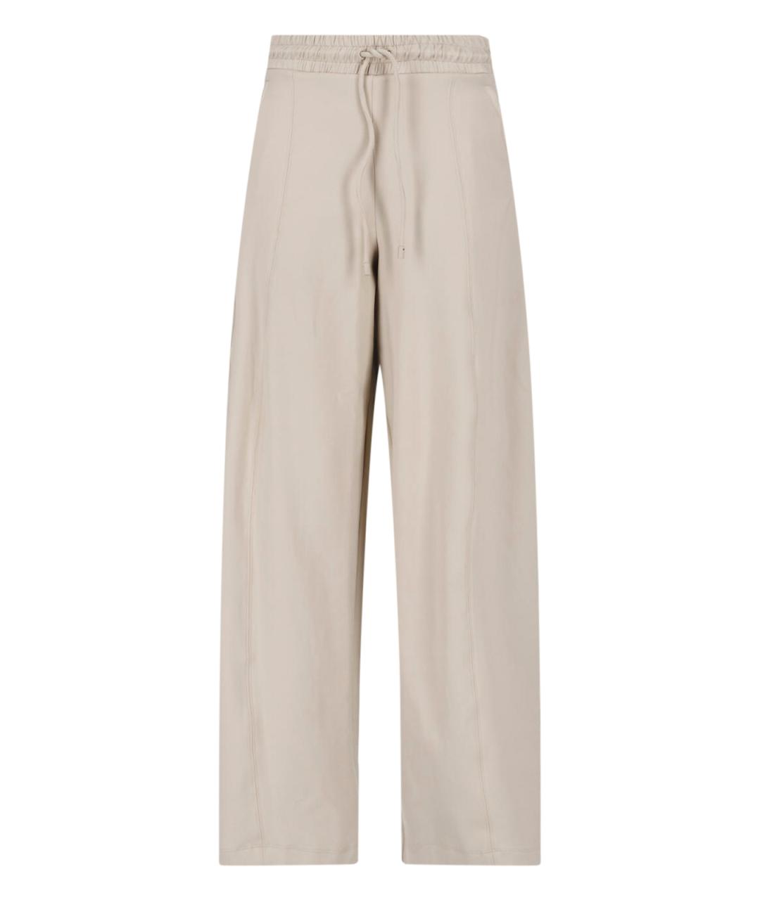 MAX MARA Серые полиамидовые прямые брюки, фото 1
