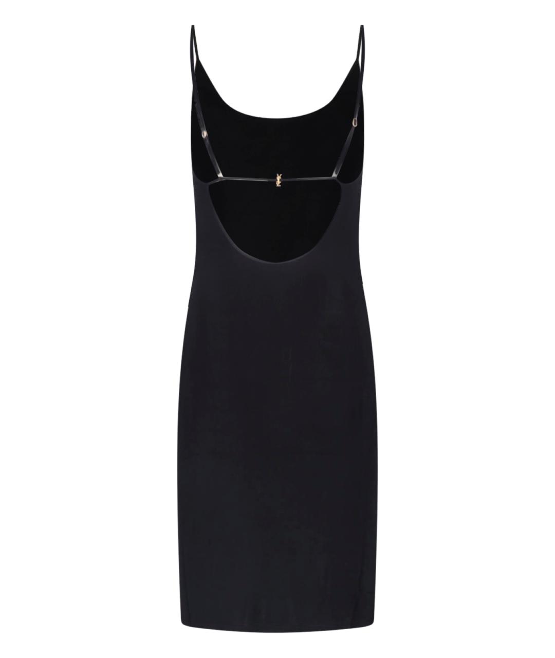 SAINT LAURENT Черное вискозное коктейльное платье, фото 2