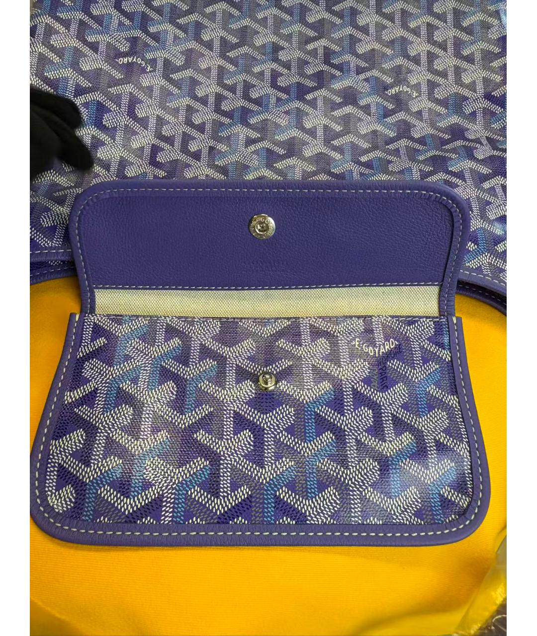GOYARD Фиолетовая кожаная сумка тоут, фото 3