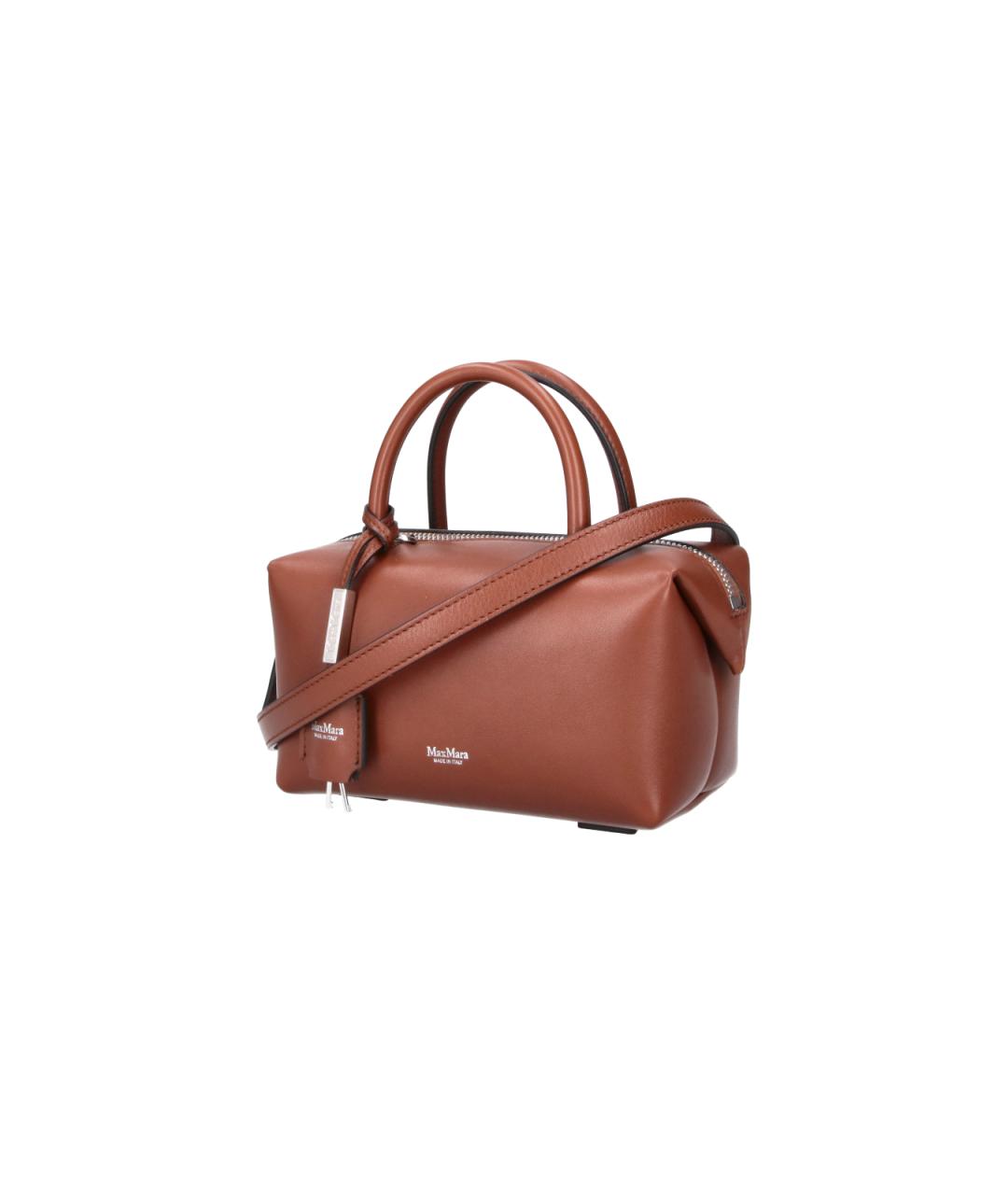MAX MARA Коричневая кожаная сумка тоут, фото 2