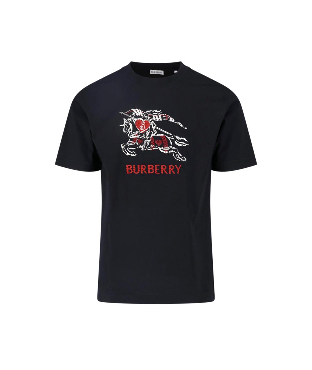 BURBERRY Черная хлопковая футболка, фото 1