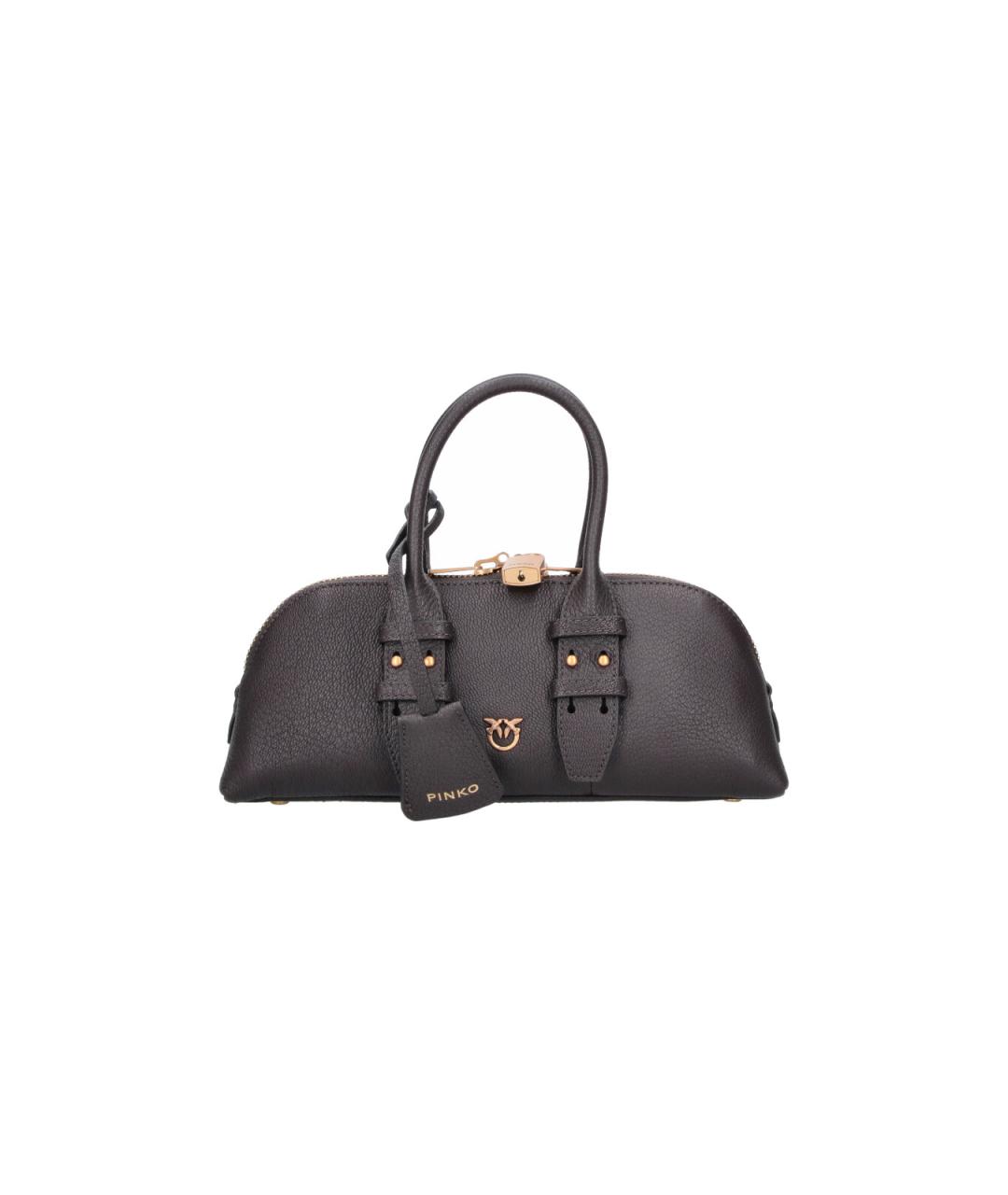 PINKO Коричневая кожаная сумка тоут, фото 6