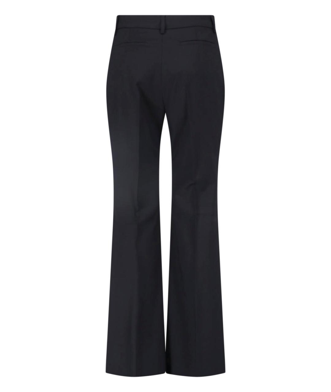 SPORTMAX Черные шерстяные прямые брюки, фото 2