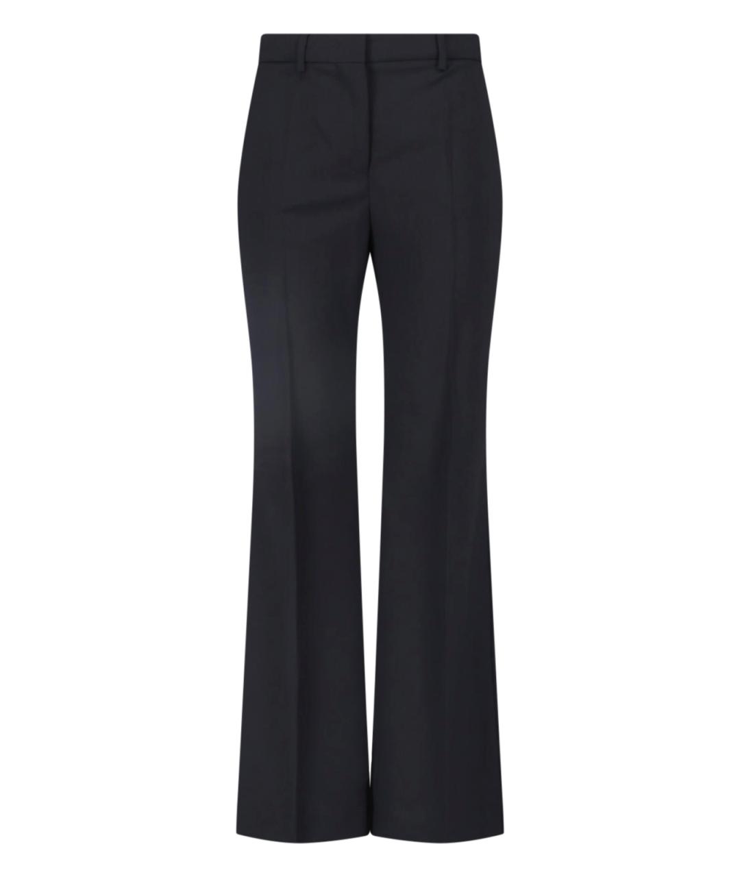SPORTMAX Черные шерстяные прямые брюки, фото 1