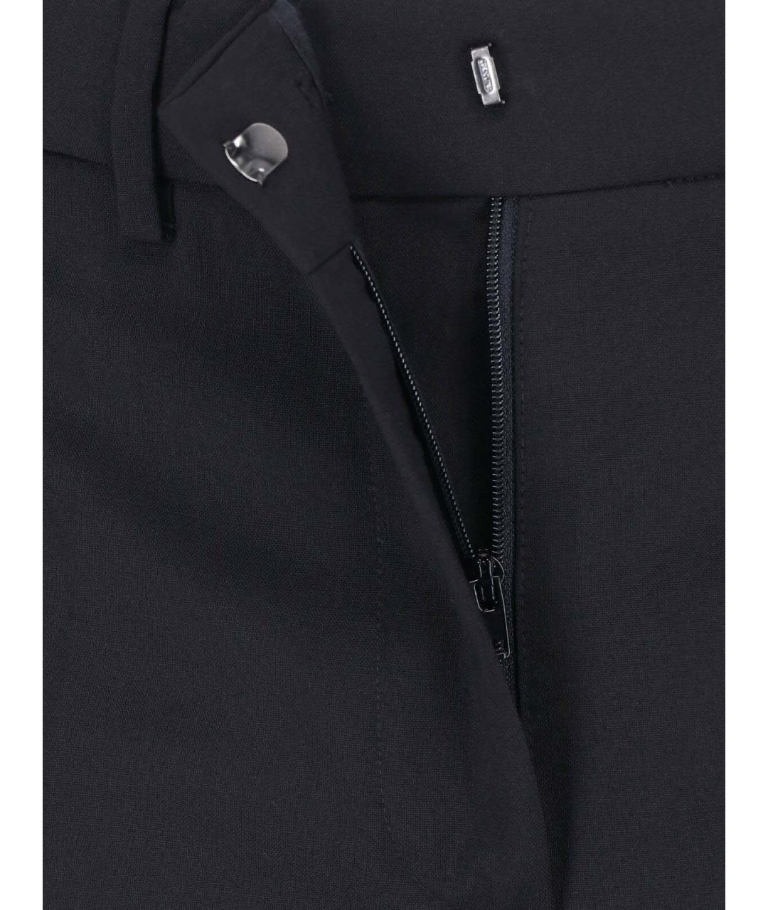 SPORTMAX Черные шерстяные прямые брюки, фото 5
