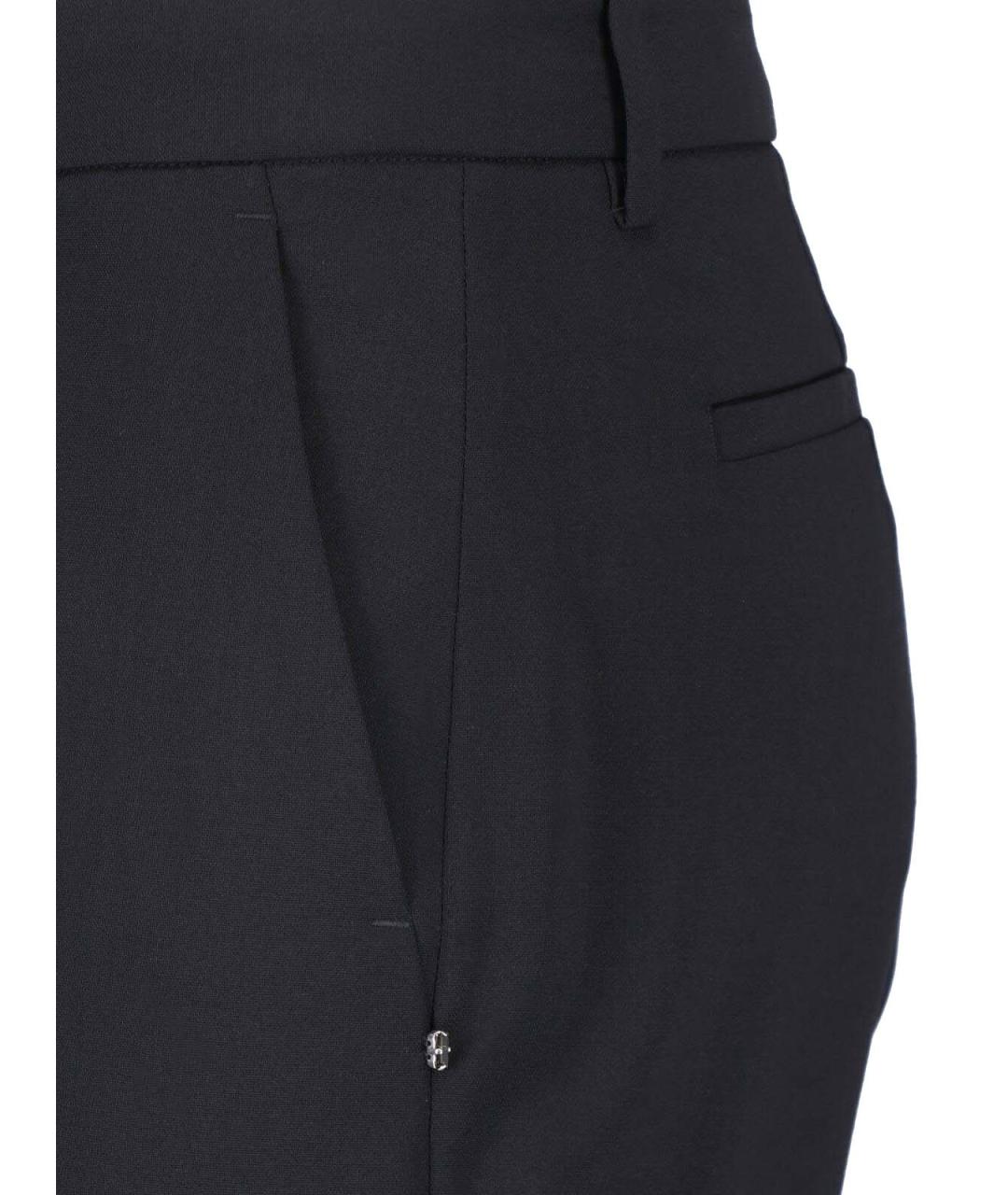 SPORTMAX Черные шерстяные прямые брюки, фото 4