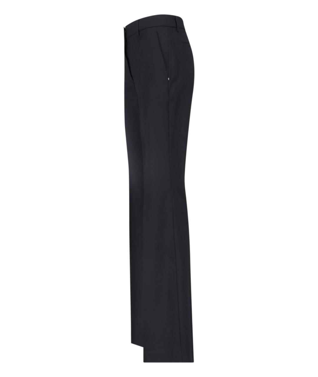 SPORTMAX Черные шерстяные прямые брюки, фото 3