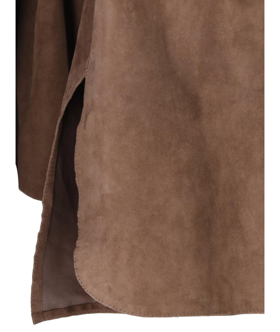 'S MAX MARA Коричневая кожаная куртка, фото 4
