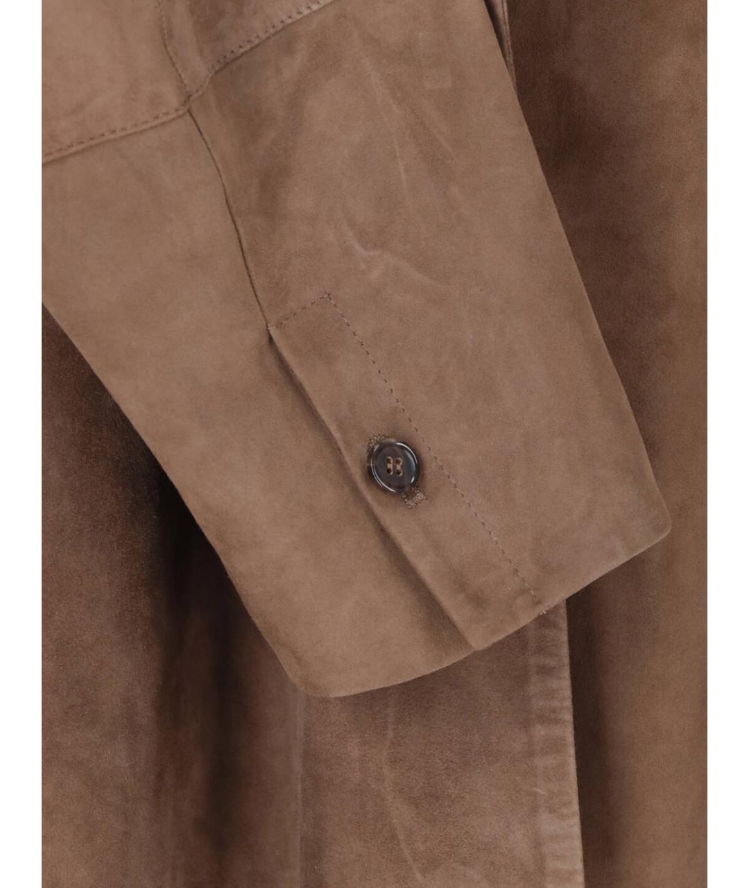 'S MAX MARA Коричневая кожаная куртка, фото 5