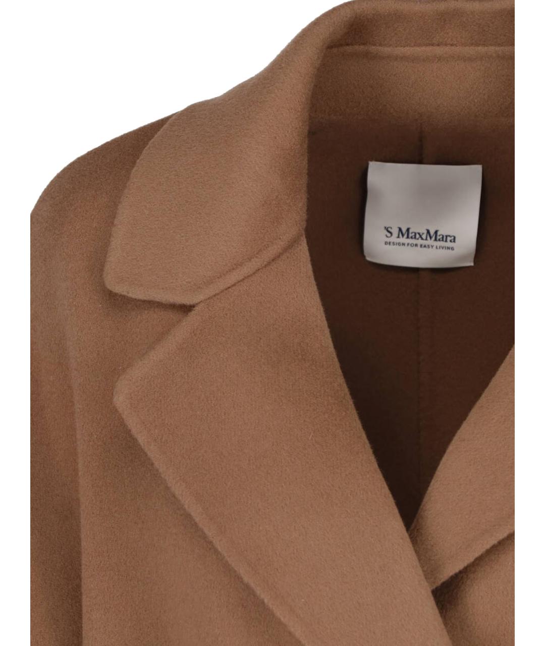 'S MAX MARA Коричневое шерстяное пальто, фото 5