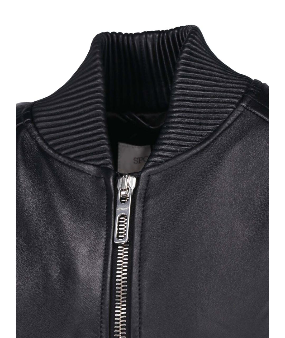 SPORTMAX Черная кожаная куртка, фото 4
