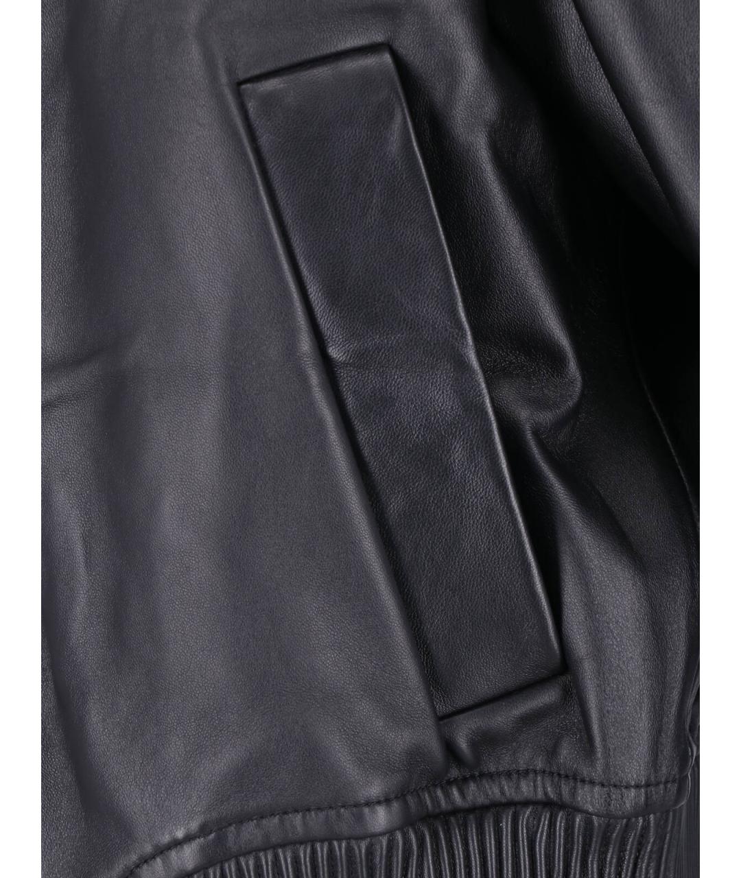 SPORTMAX Черная кожаная куртка, фото 5