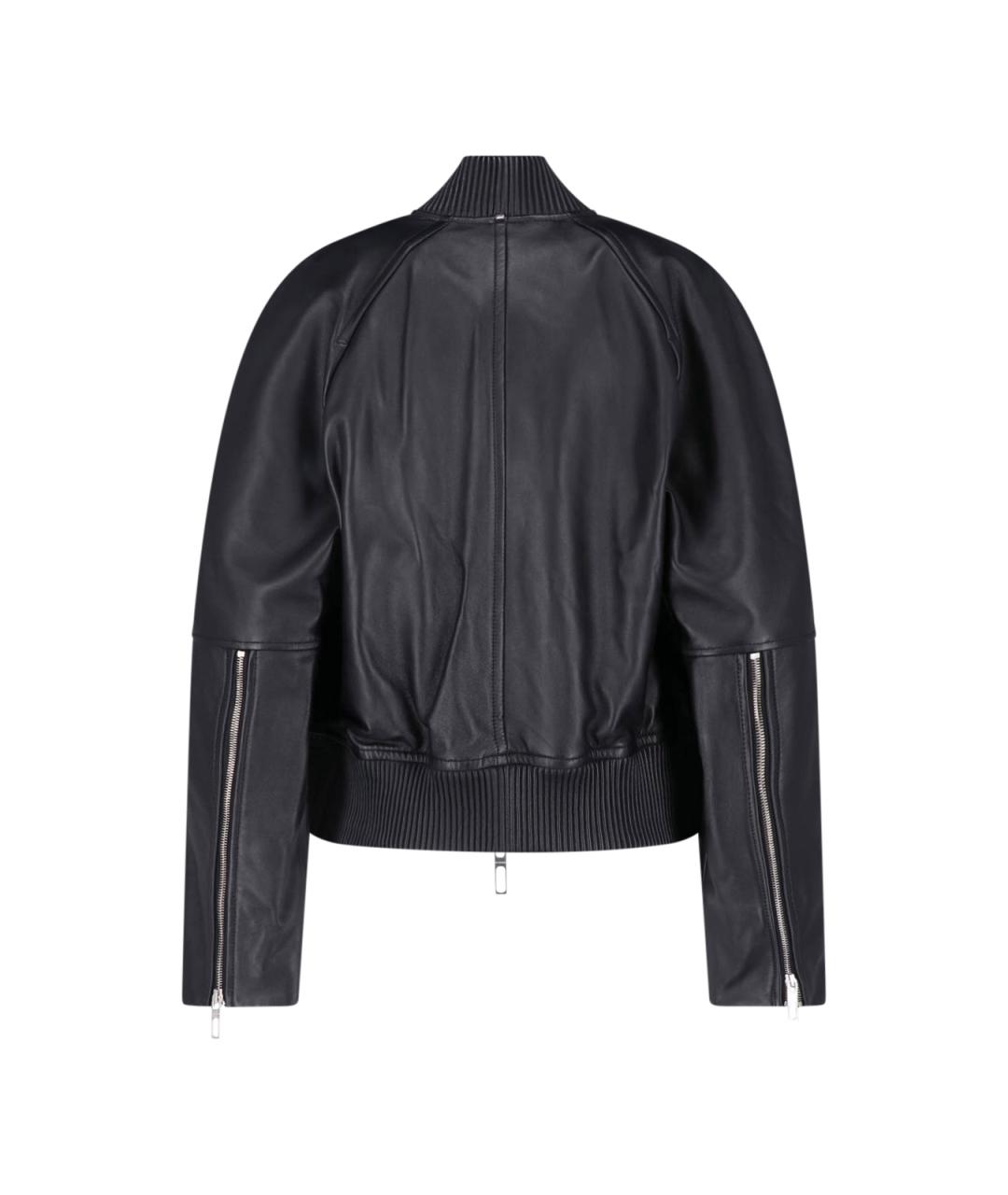 SPORTMAX Черная кожаная куртка, фото 2