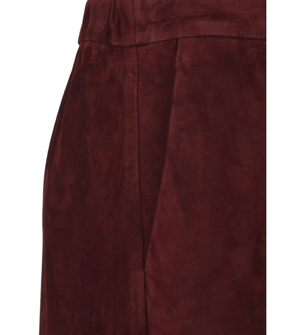 'S MAX MARA Красная кожаная юбка миди, фото 4