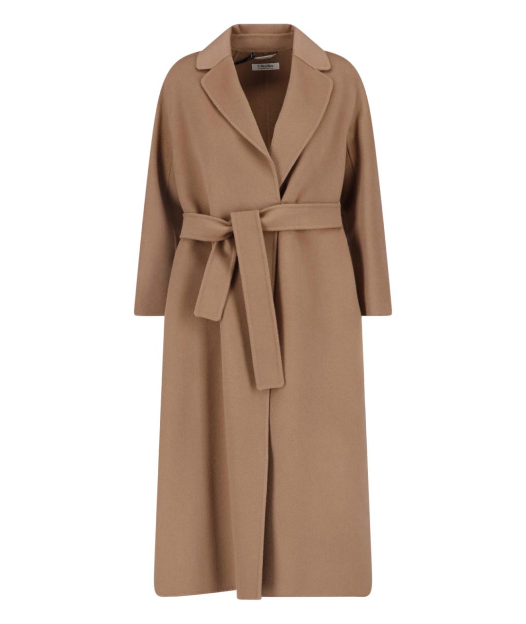 'S MAX MARA Коричневое шерстяное пальто, фото 3