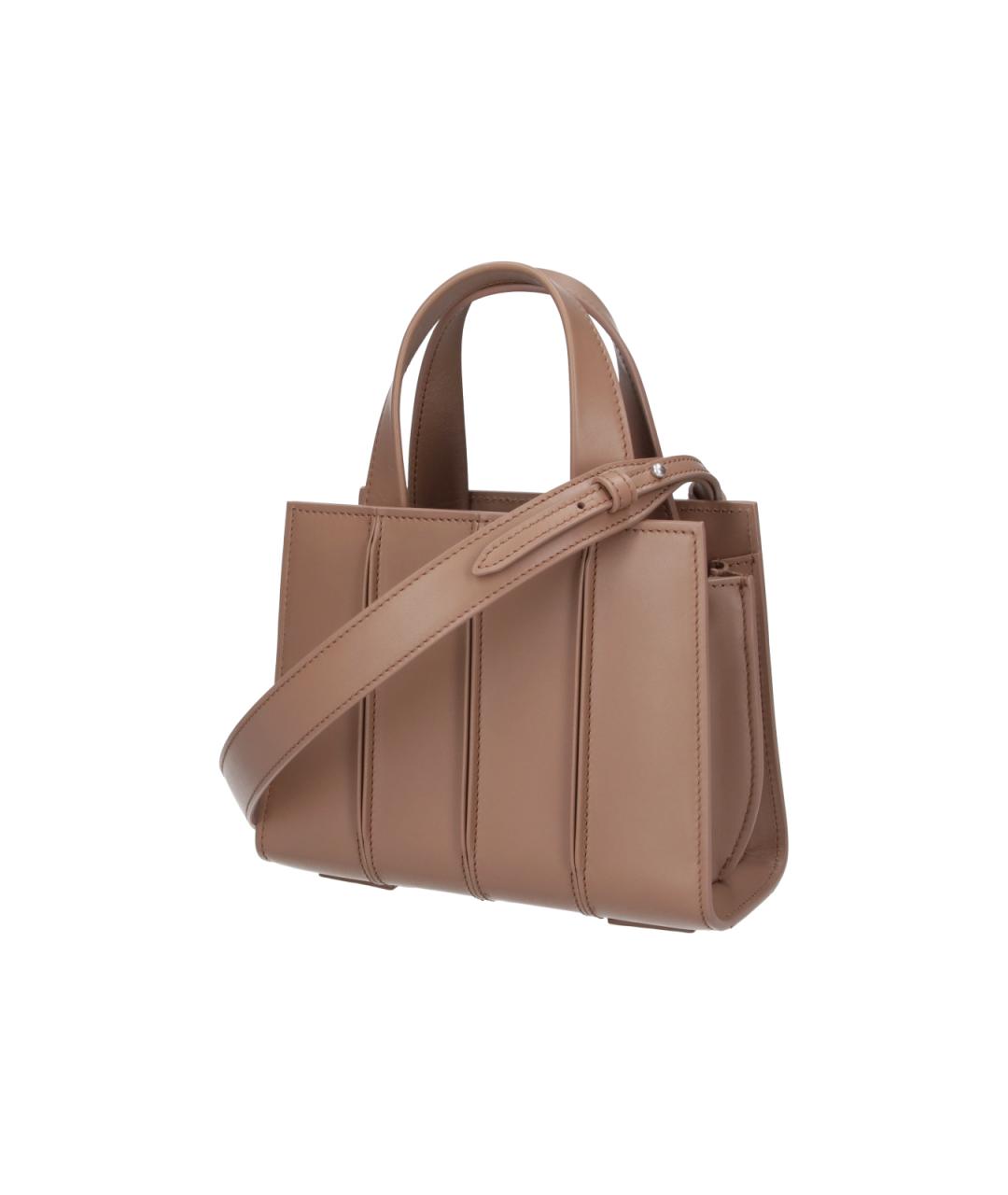 MAX MARA Коричневая кожаная сумка с короткими ручками, фото 2