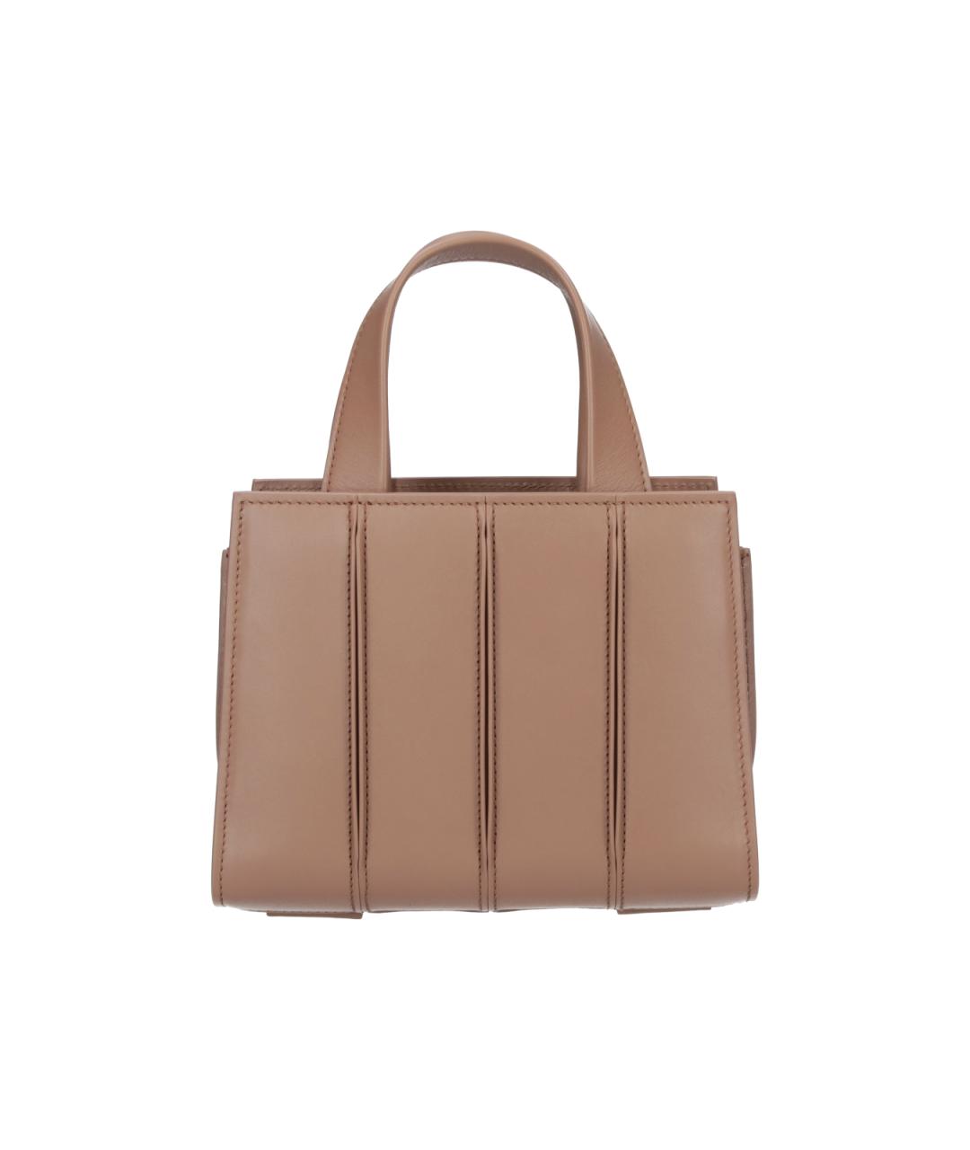 MAX MARA Коричневая кожаная сумка с короткими ручками, фото 3