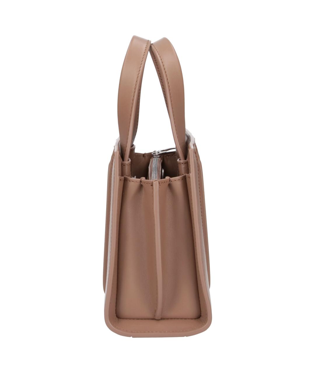 MAX MARA Коричневая кожаная сумка с короткими ручками, фото 5