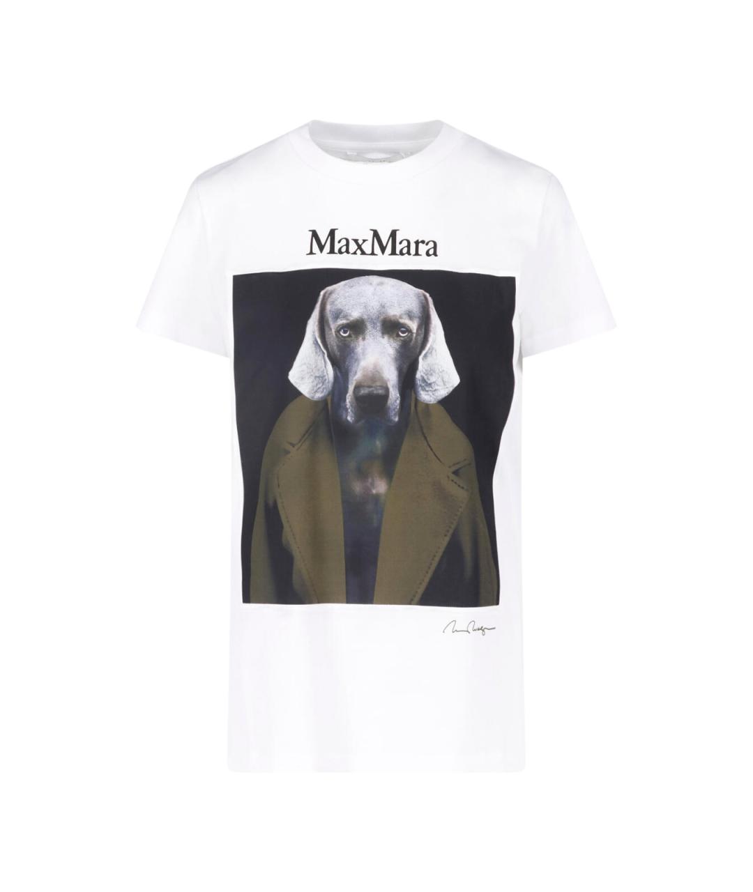 MAX MARA Белая хлопковая футболка, фото 1