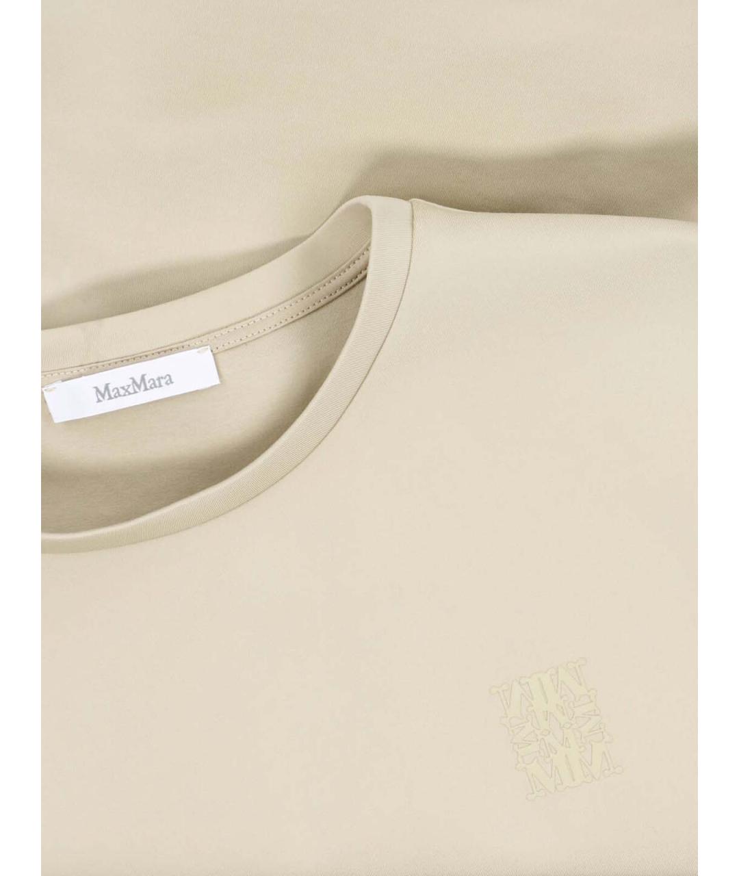 MAX MARA Бежевая полиамидовая футболка, фото 3