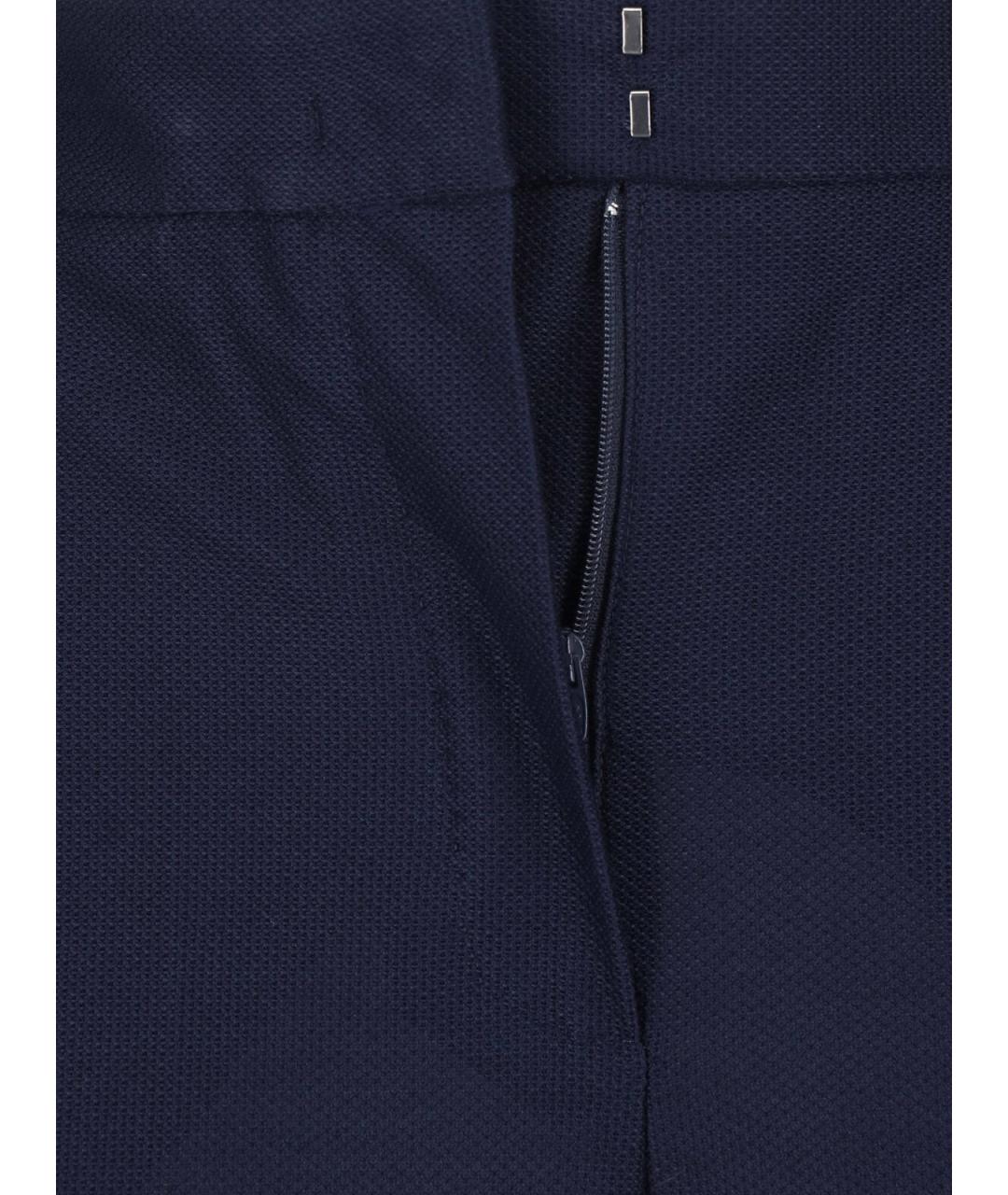 MAX MARA Синие хлопковые прямые брюки, фото 5
