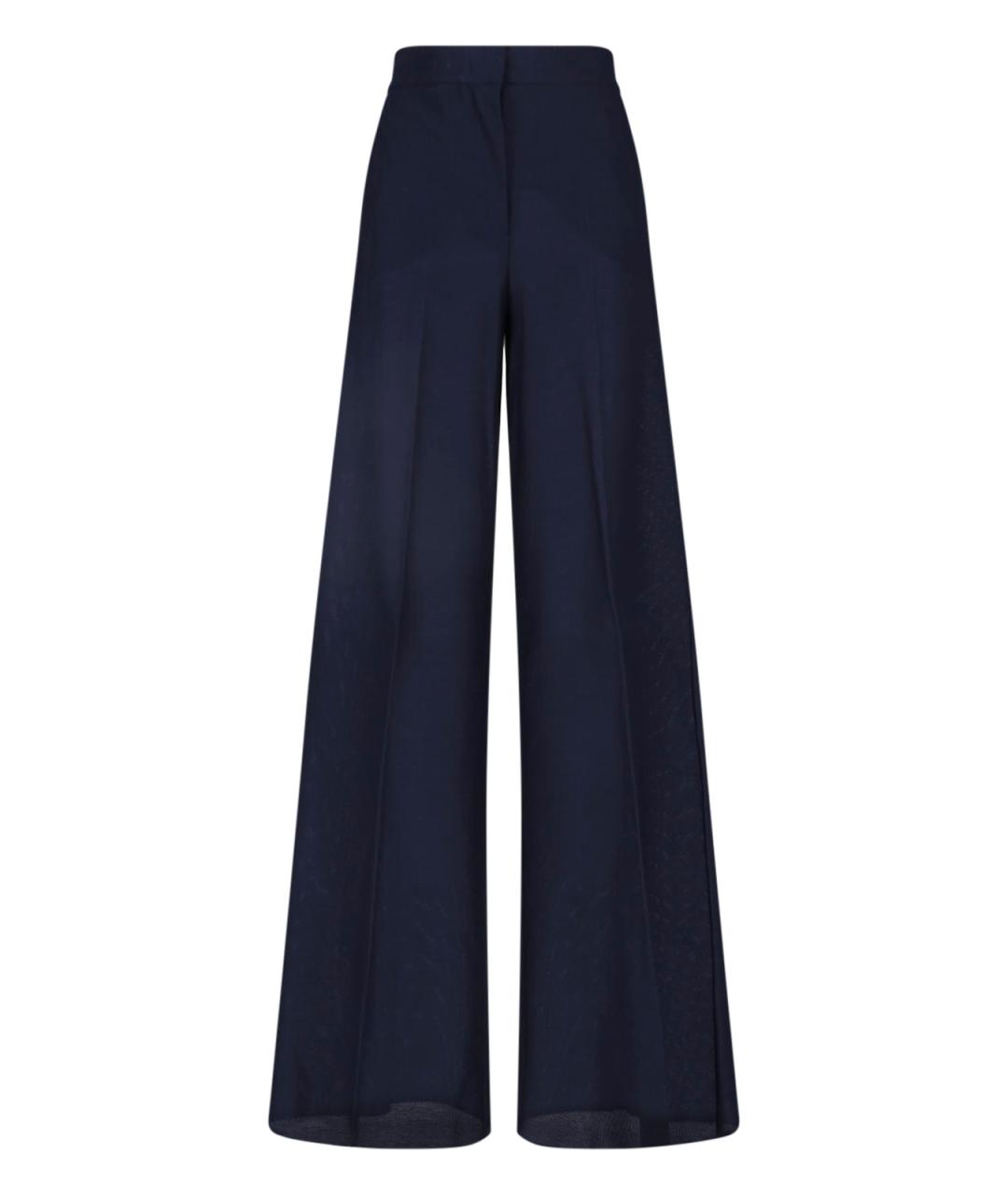 MAX MARA Синие хлопковые прямые брюки, фото 1