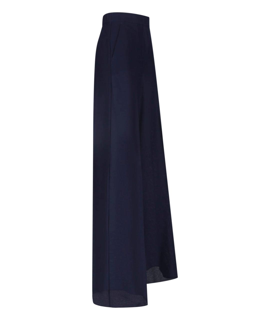 MAX MARA Синие хлопковые прямые брюки, фото 3