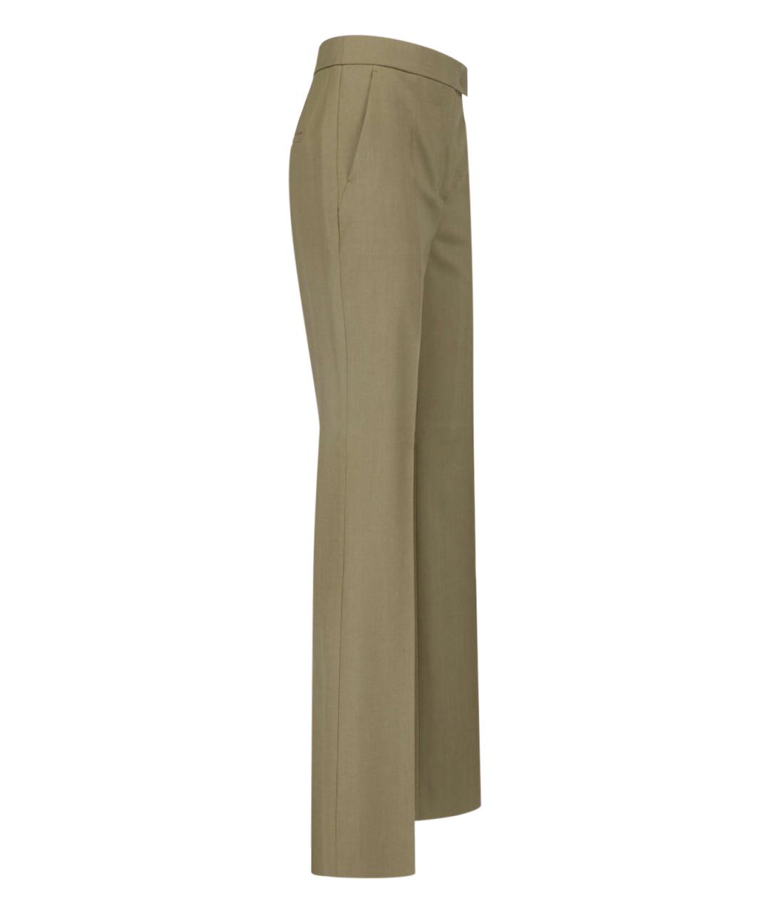 MAX MARA Коричневые шерстяные прямые брюки, фото 3