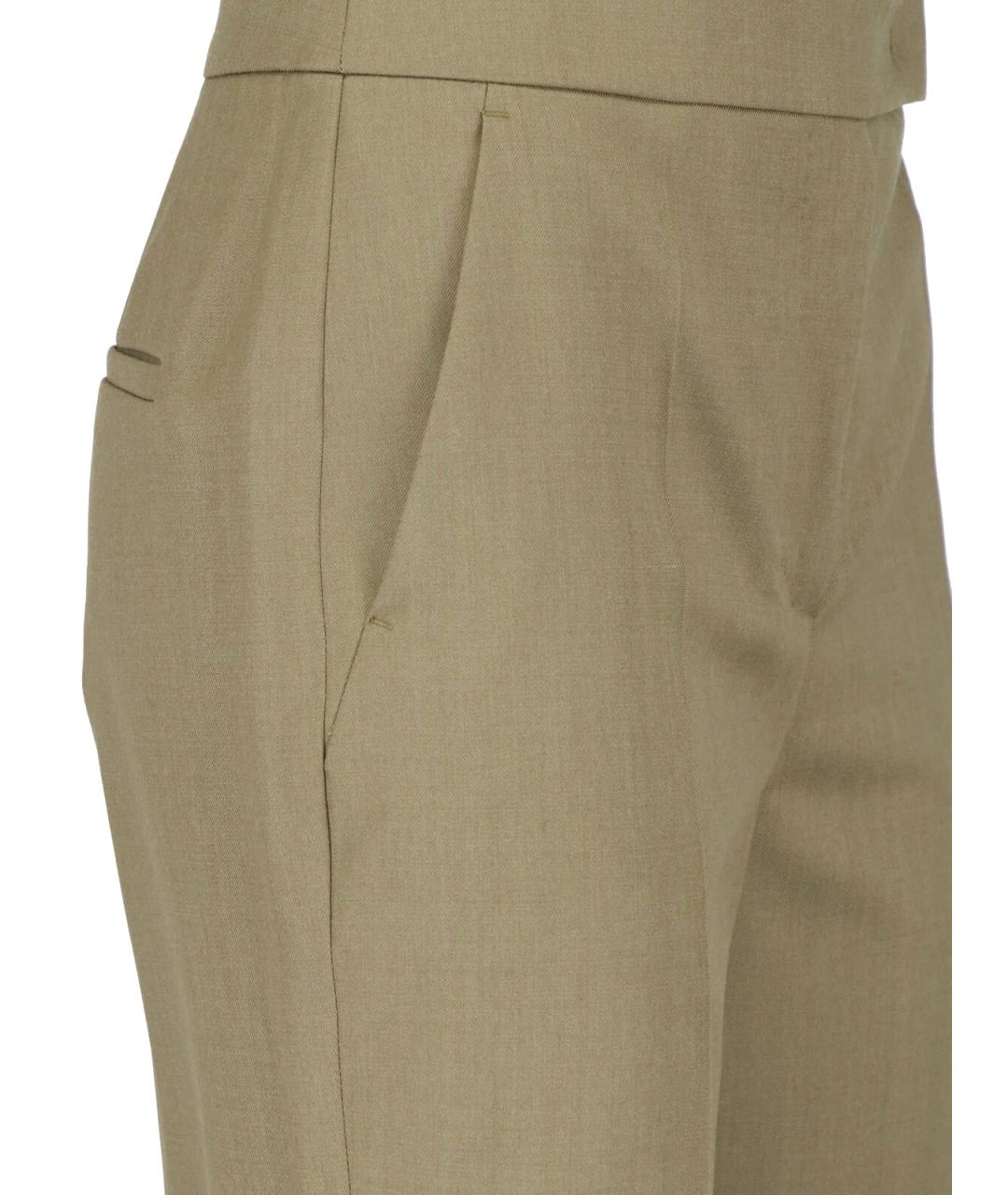 MAX MARA Коричневые шерстяные прямые брюки, фото 4