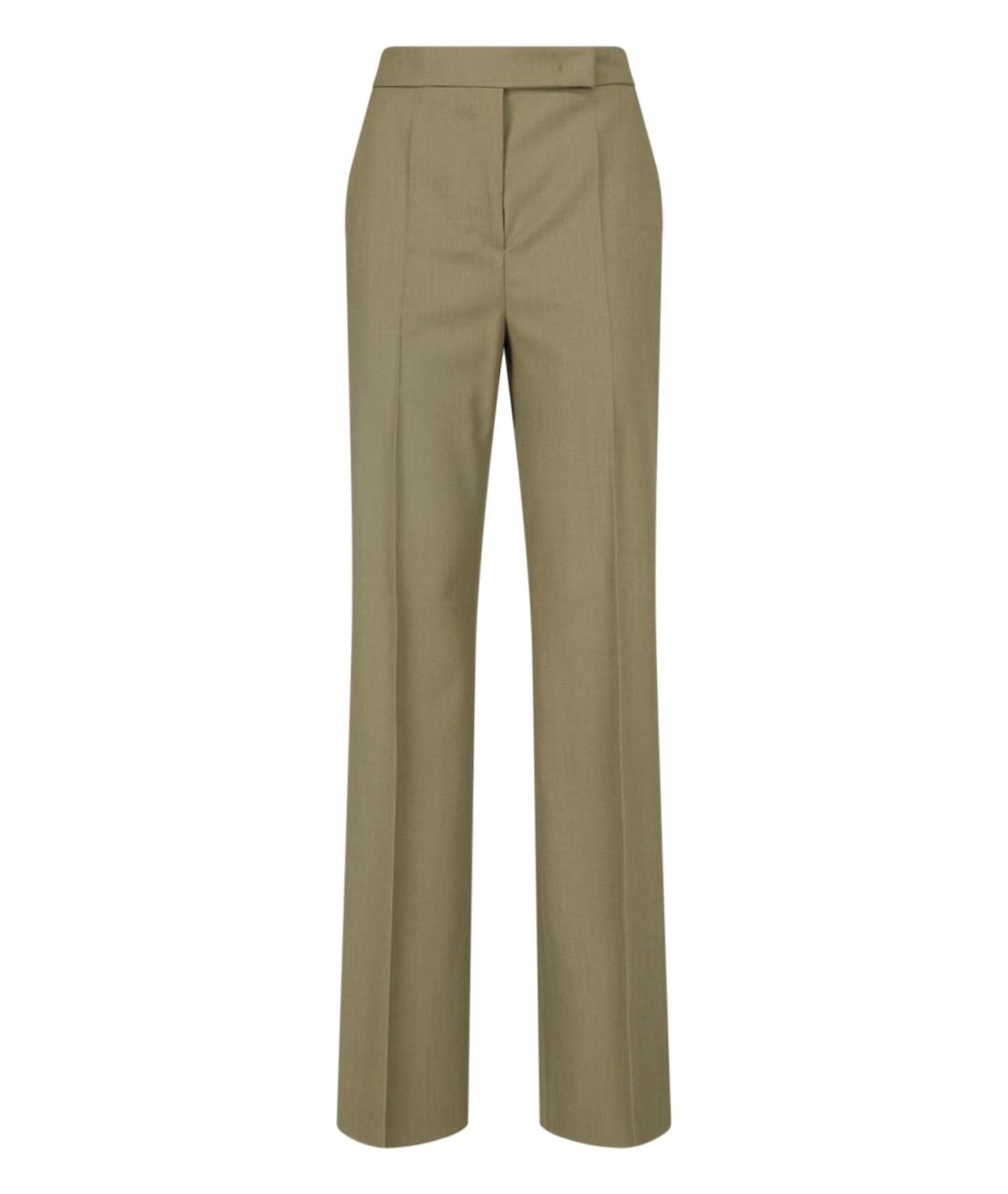 MAX MARA Коричневые шерстяные прямые брюки, фото 1