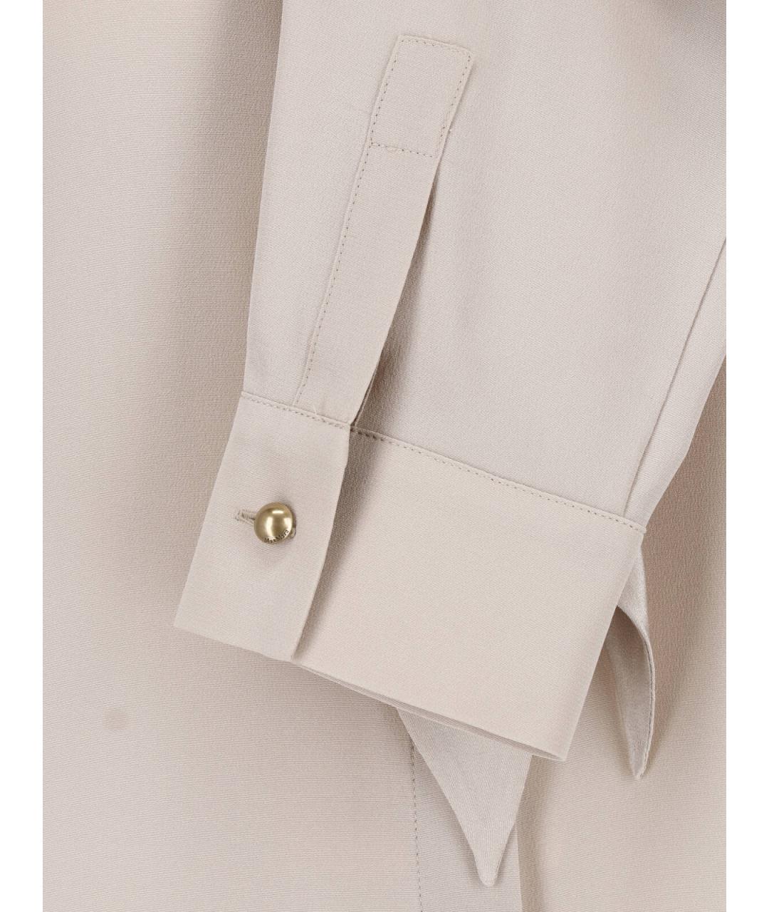 MAX MARA Бежевая шелковая блузы, фото 5