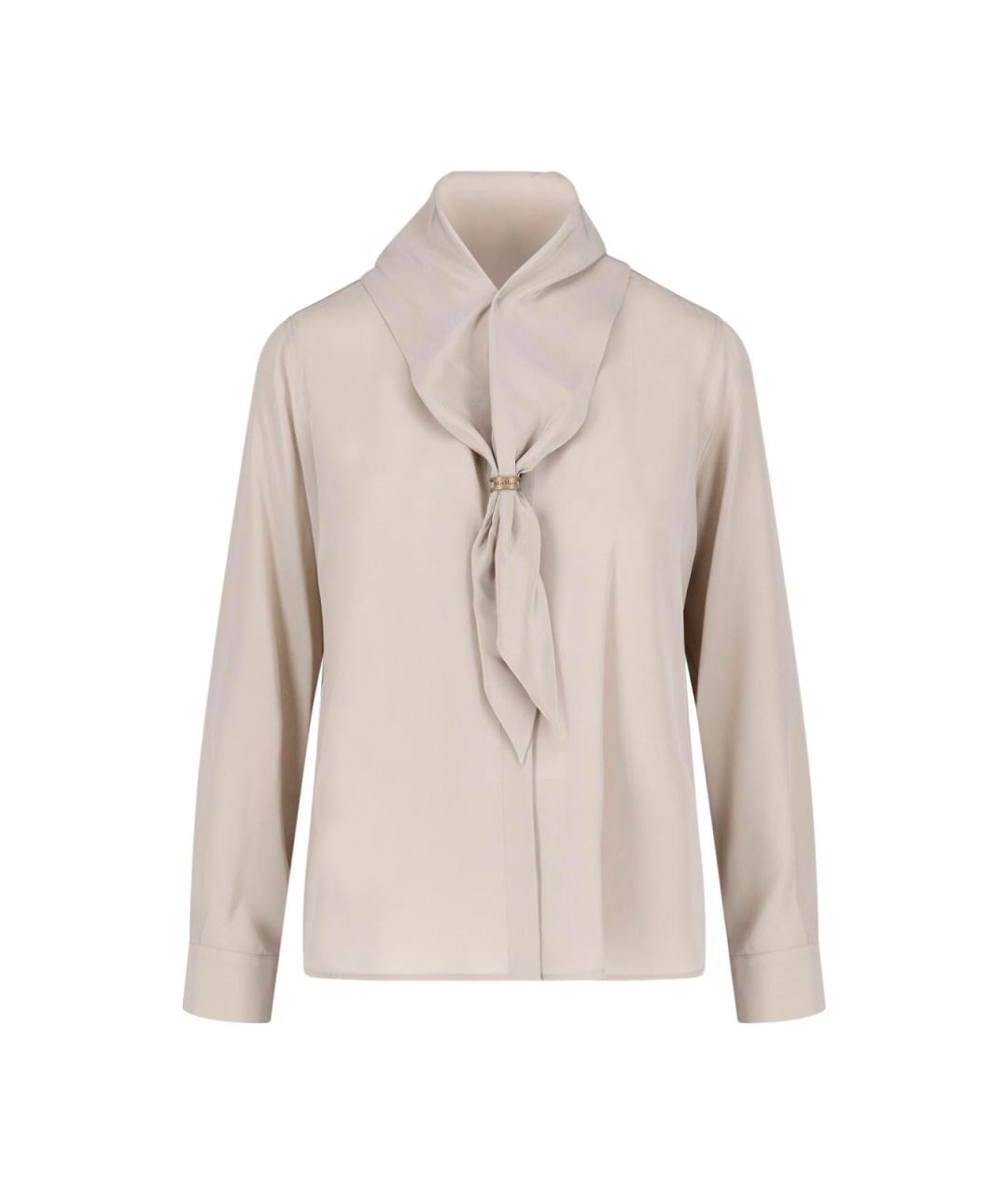 MAX MARA Бежевая шелковая блузы, фото 1