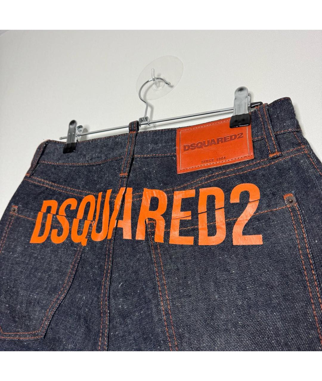 DSQUARED2 Темно-синие хлопковые прямые джинсы, фото 4