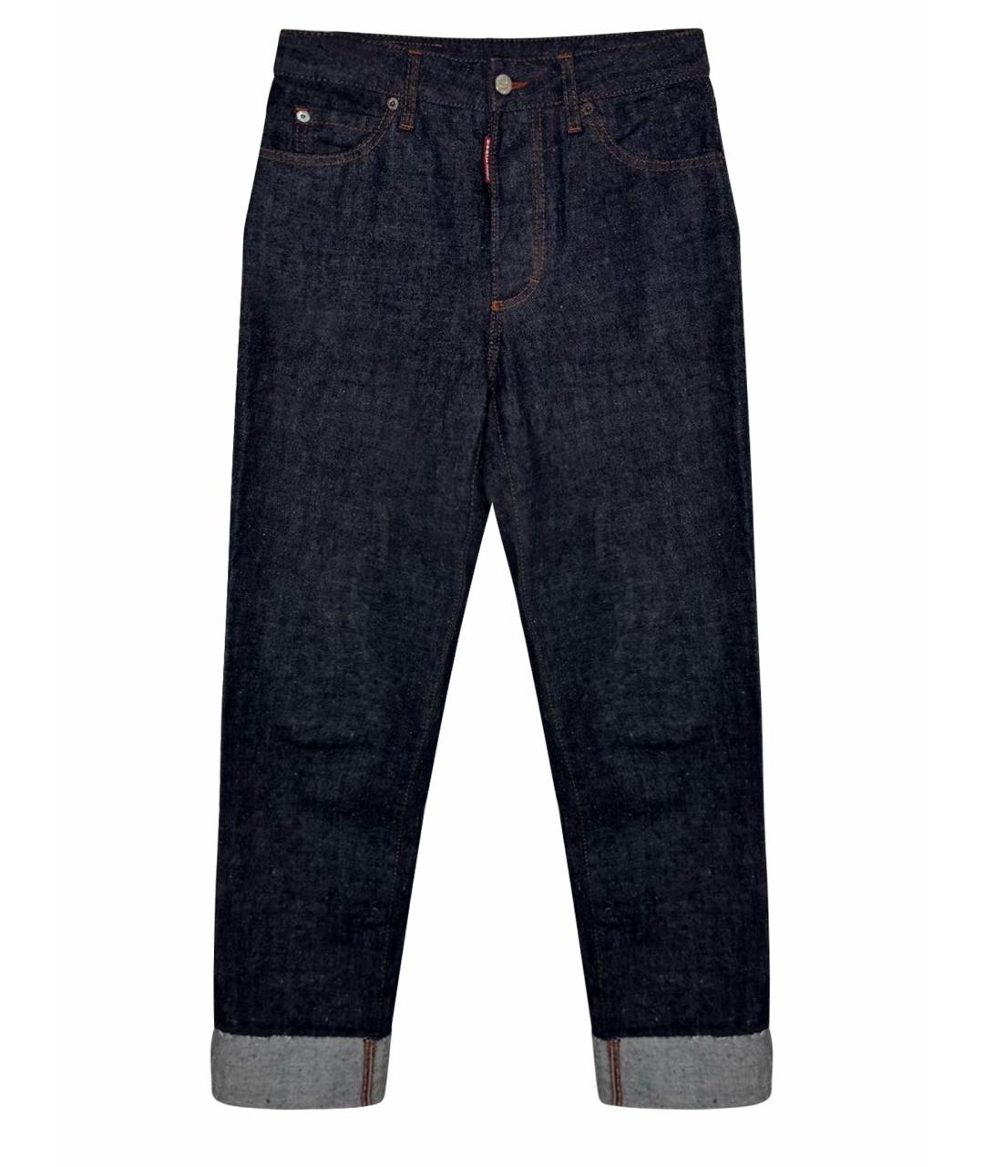 DSQUARED2 Темно-синие хлопковые прямые джинсы, фото 1