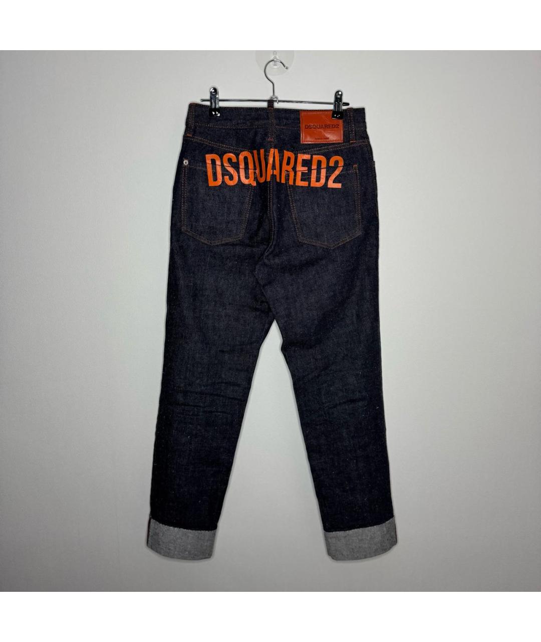 DSQUARED2 Темно-синие хлопковые прямые джинсы, фото 2