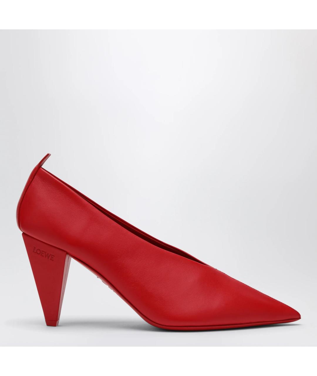 LOEWE Красные кожаные туфли, фото 3