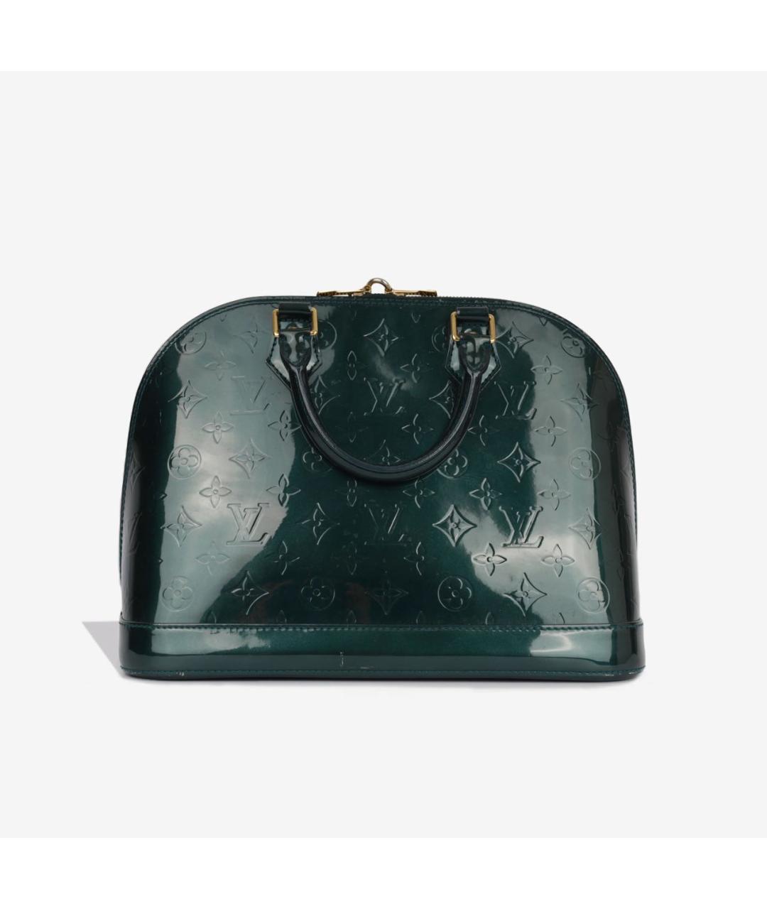 LOUIS VUITTON Зеленая сумка с короткими ручками из лакированной кожи, фото 5