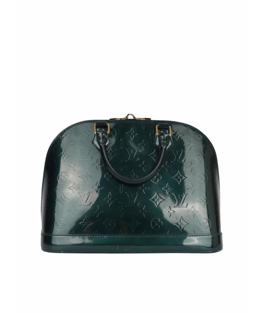 LOUIS VUITTON Зеленая сумка с короткими ручками из лакированной кожи, фото 1