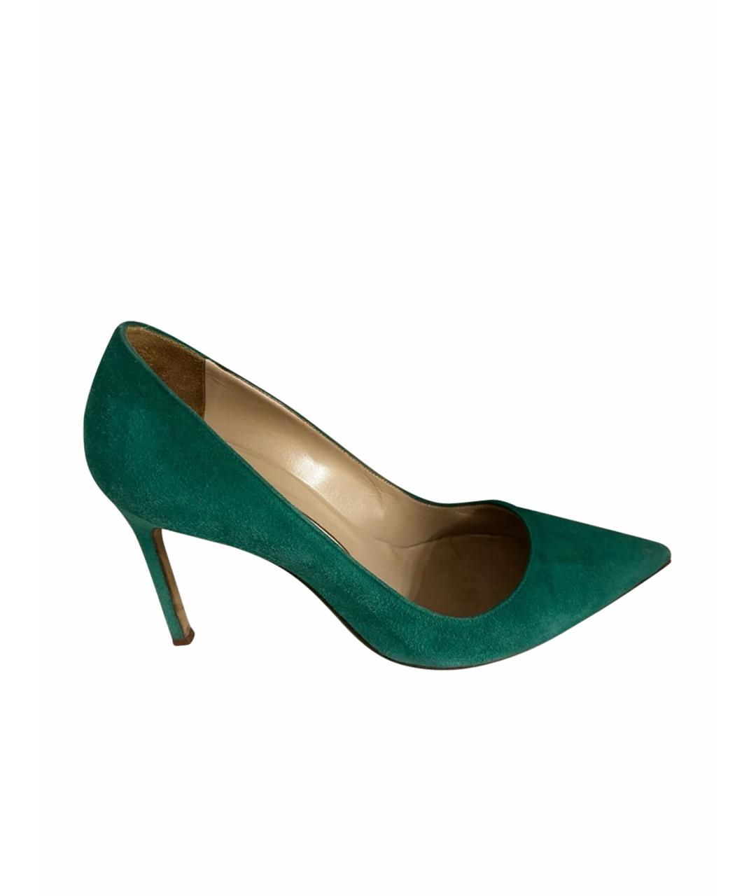 MANOLO BLAHNIK Зеленые замшевые туфли, фото 1