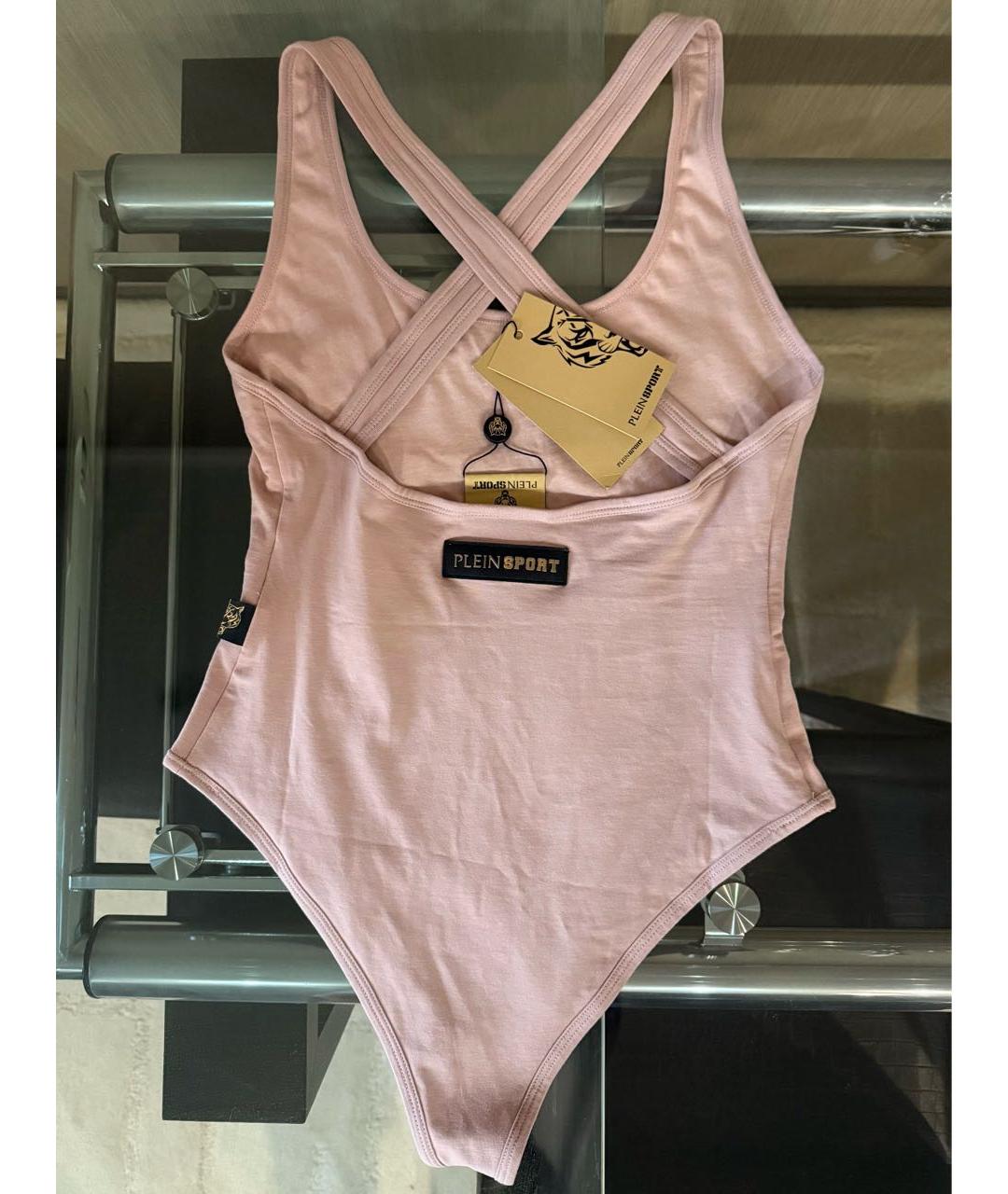 PLEIN SPORT Розовое хлопковое боди, фото 4