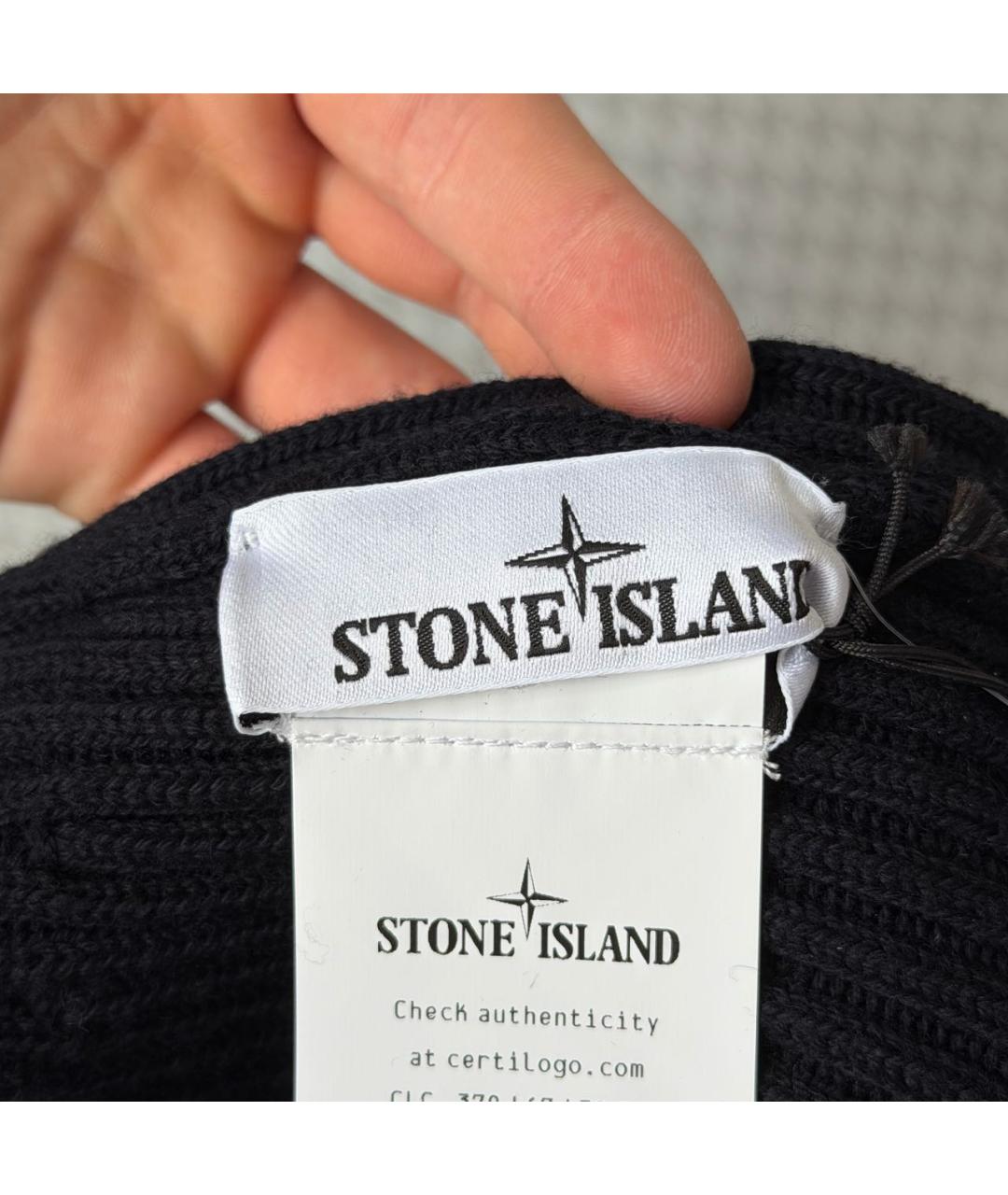 STONE ISLAND Темно-синяя шерстяная шапка, фото 7