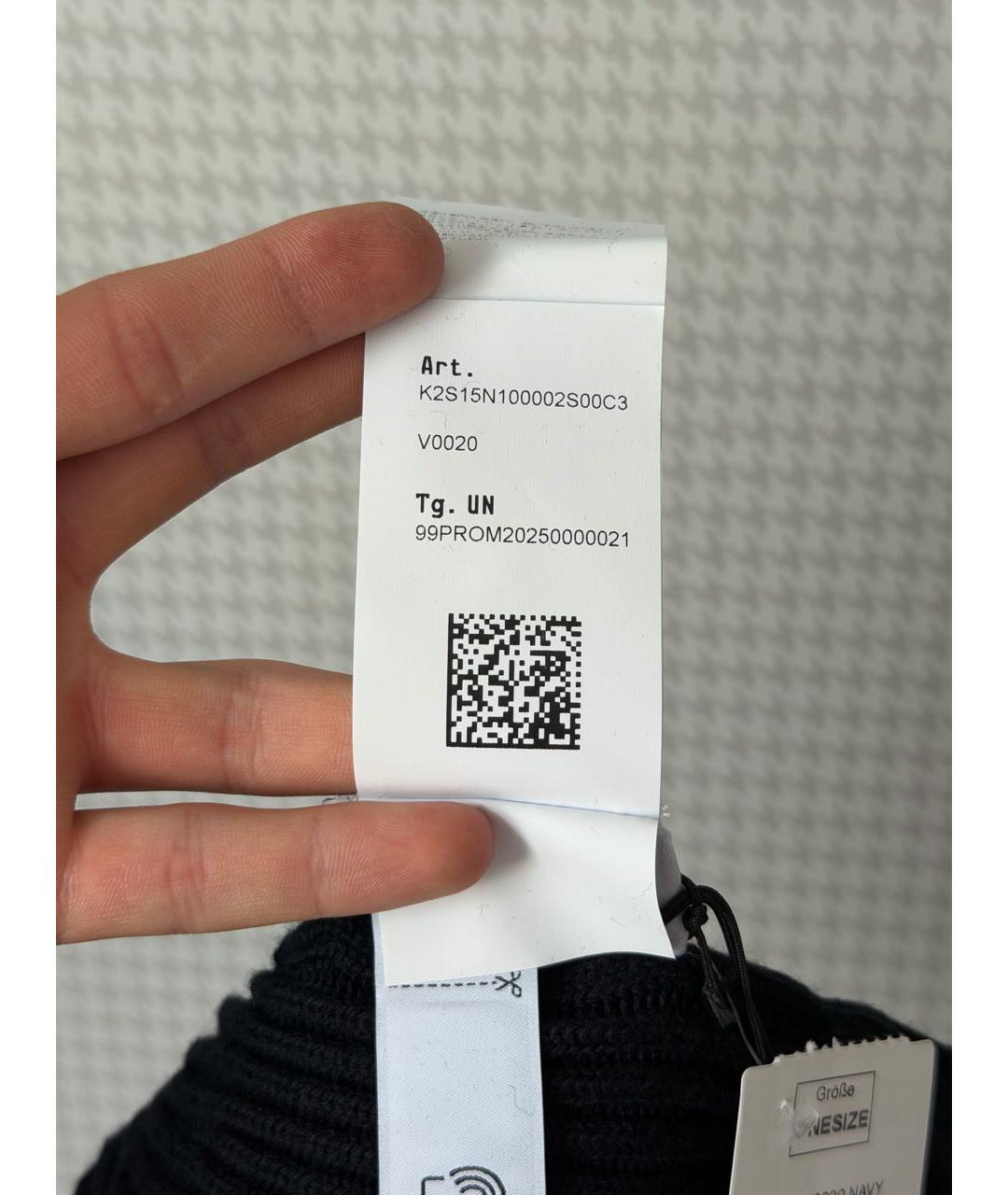 STONE ISLAND Темно-синяя шерстяная шапка, фото 6