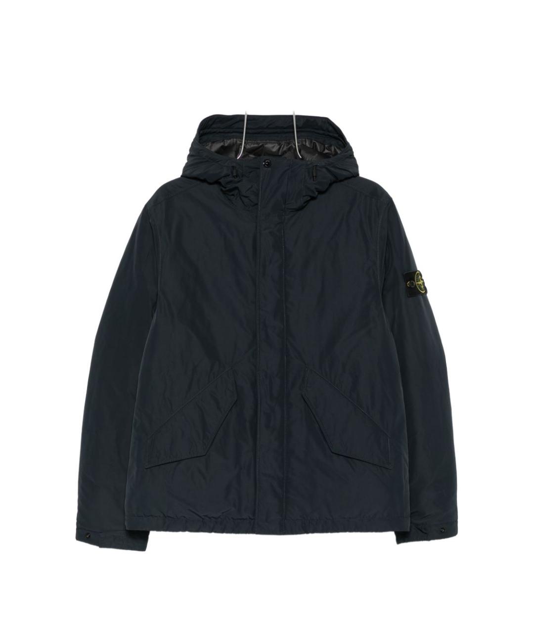 STONE ISLAND Темно-синяя полиэстеровая куртка, фото 1
