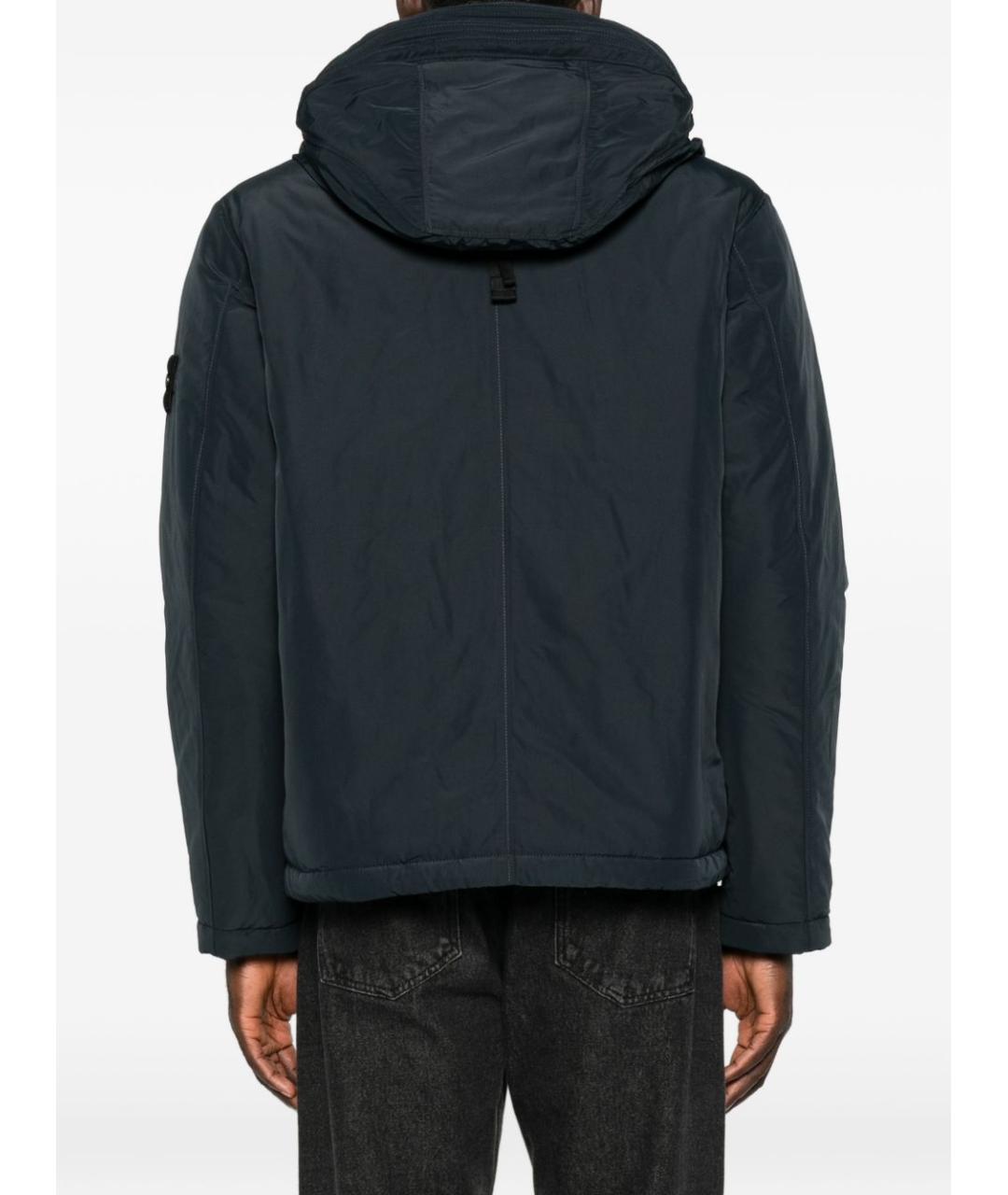 STONE ISLAND Темно-синяя полиэстеровая куртка, фото 4