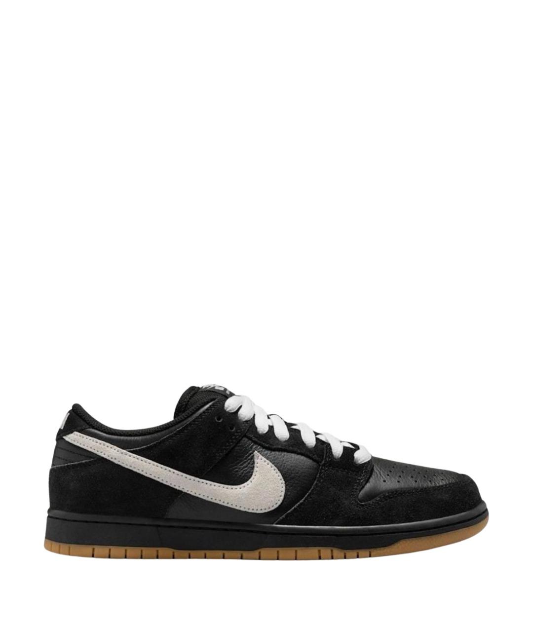 NIKE Черные кожаные низкие кроссовки / кеды, фото 1