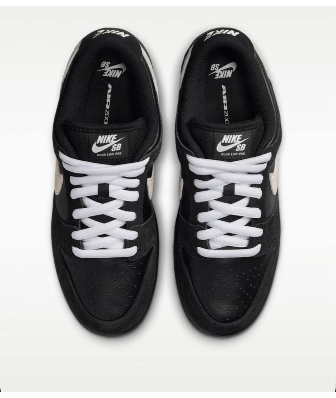 NIKE Черные кожаные низкие кроссовки / кеды, фото 2